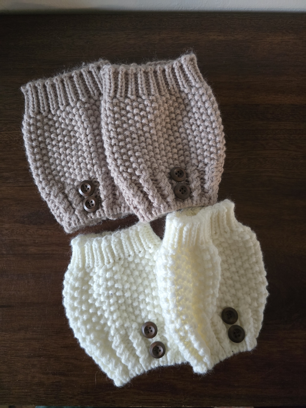 Cozy Knit Boot Cuffs with Decorative Wooden Buttons | Set of 2 Pairs